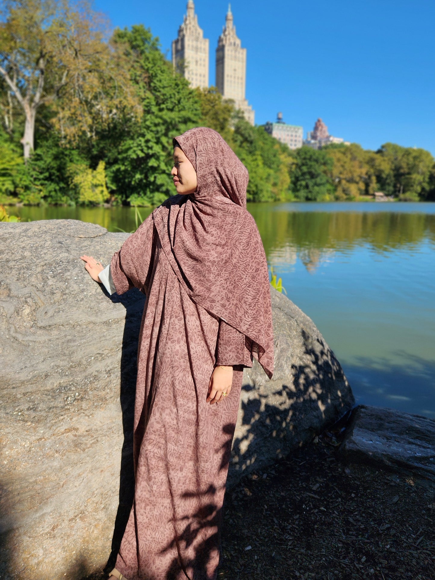 printed abaya & hijab set - tigris