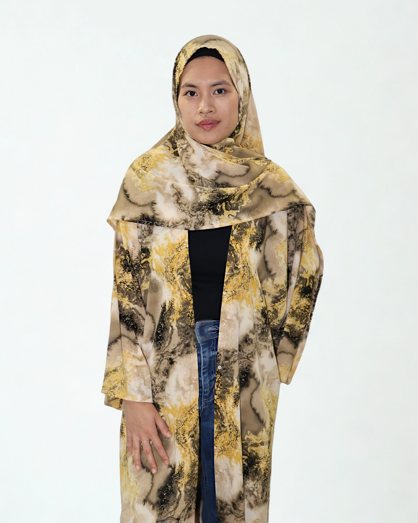 printed abaya & hijab set - 24k