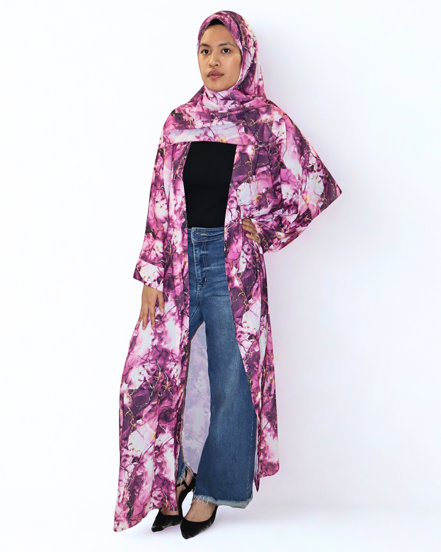 printed abaya & hijab set - rosia