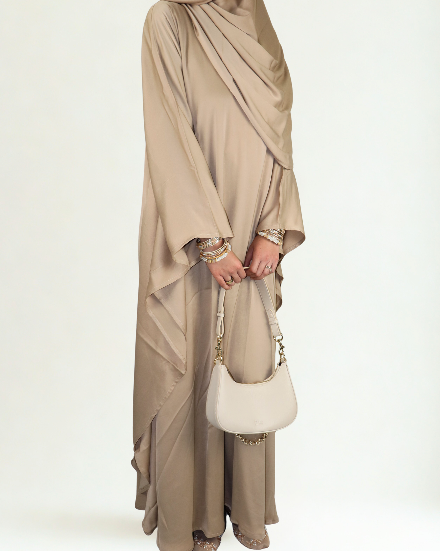 butterfly kaftan & hijab set - champagne