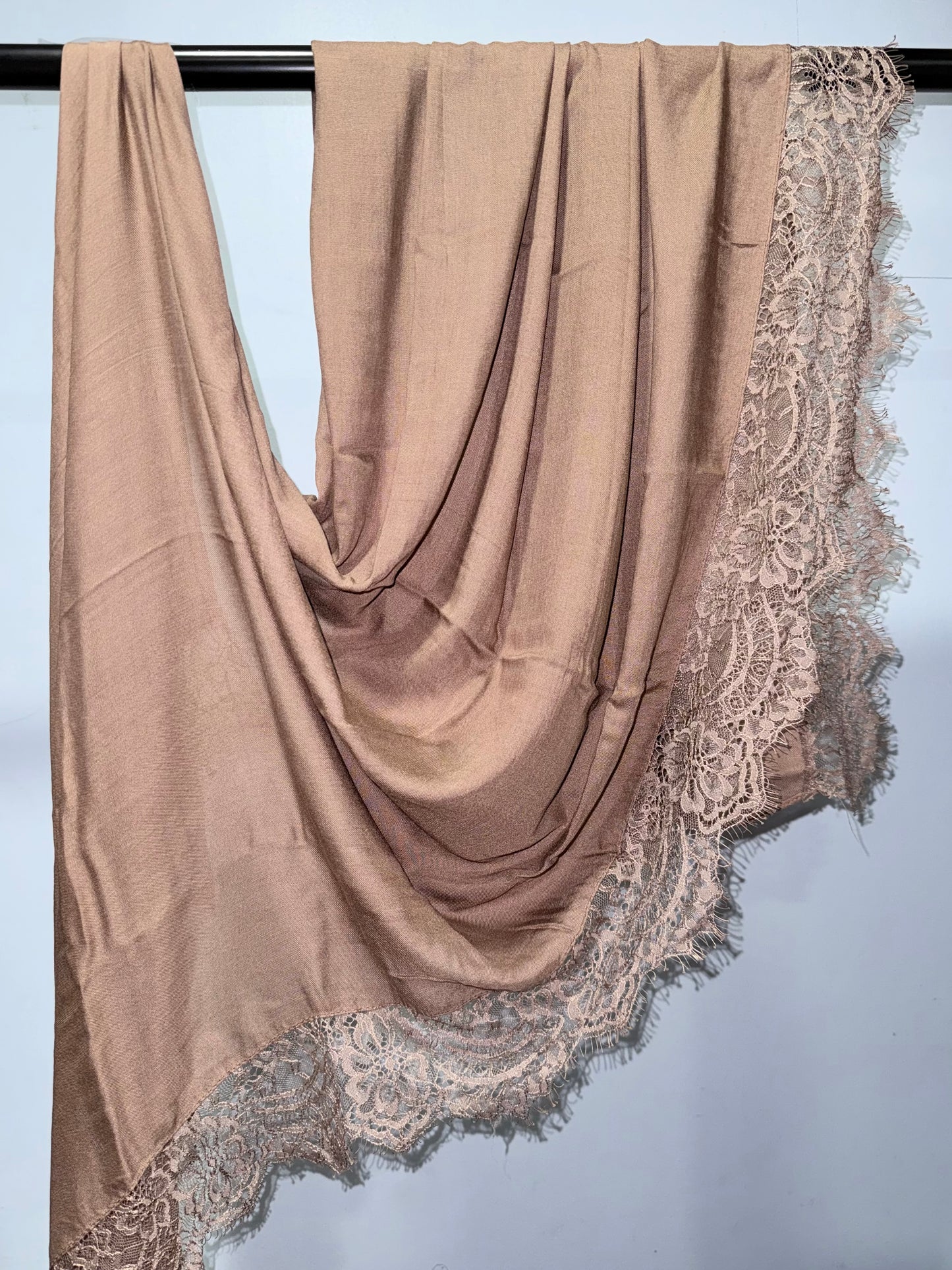 brown modal lace hijab