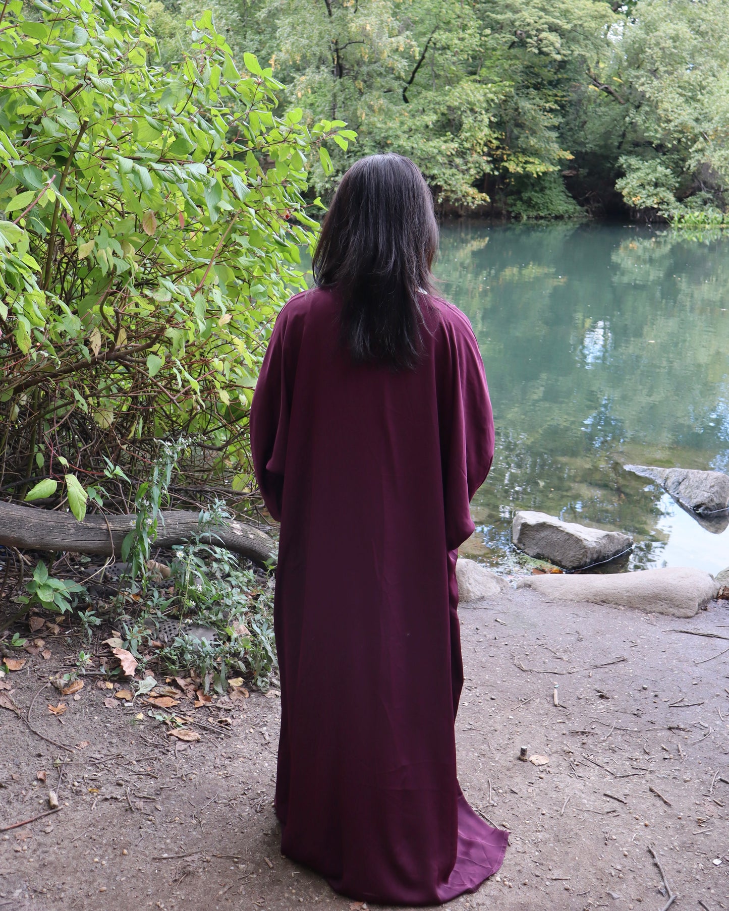 open abaya & hijab set - mulberry