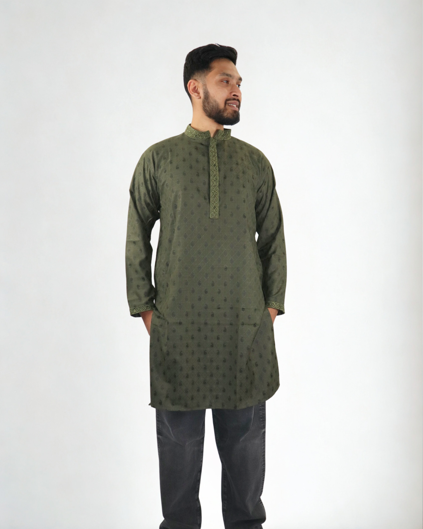 Panjabi/Kurta - Heritage Olive
