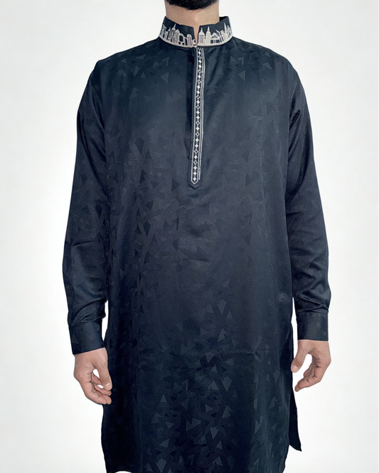NYC Skyline Panjabi/Kurta, Midnight Navy