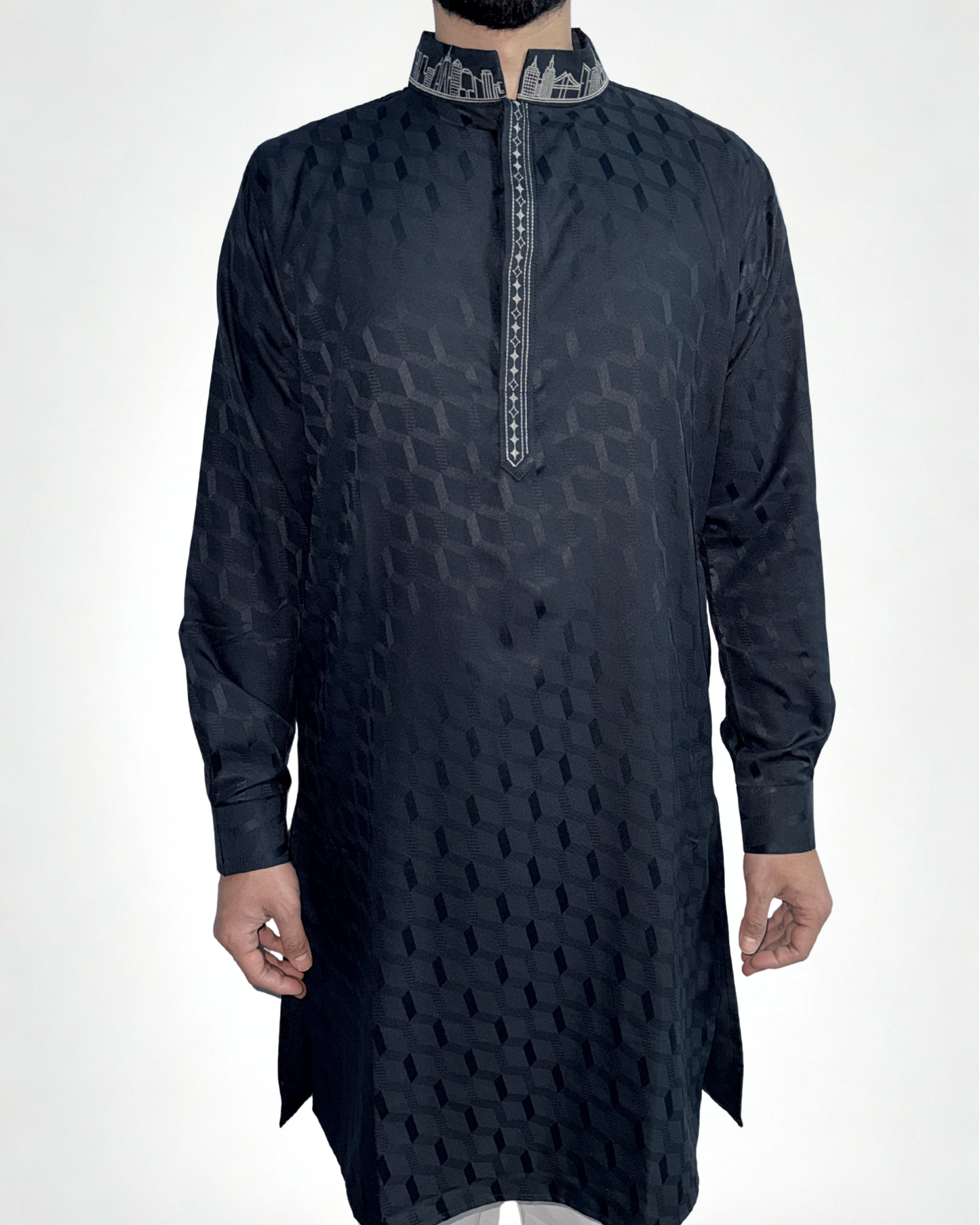 NYC Skyline Panjabi/Kurta, Midnight Subtle Navy