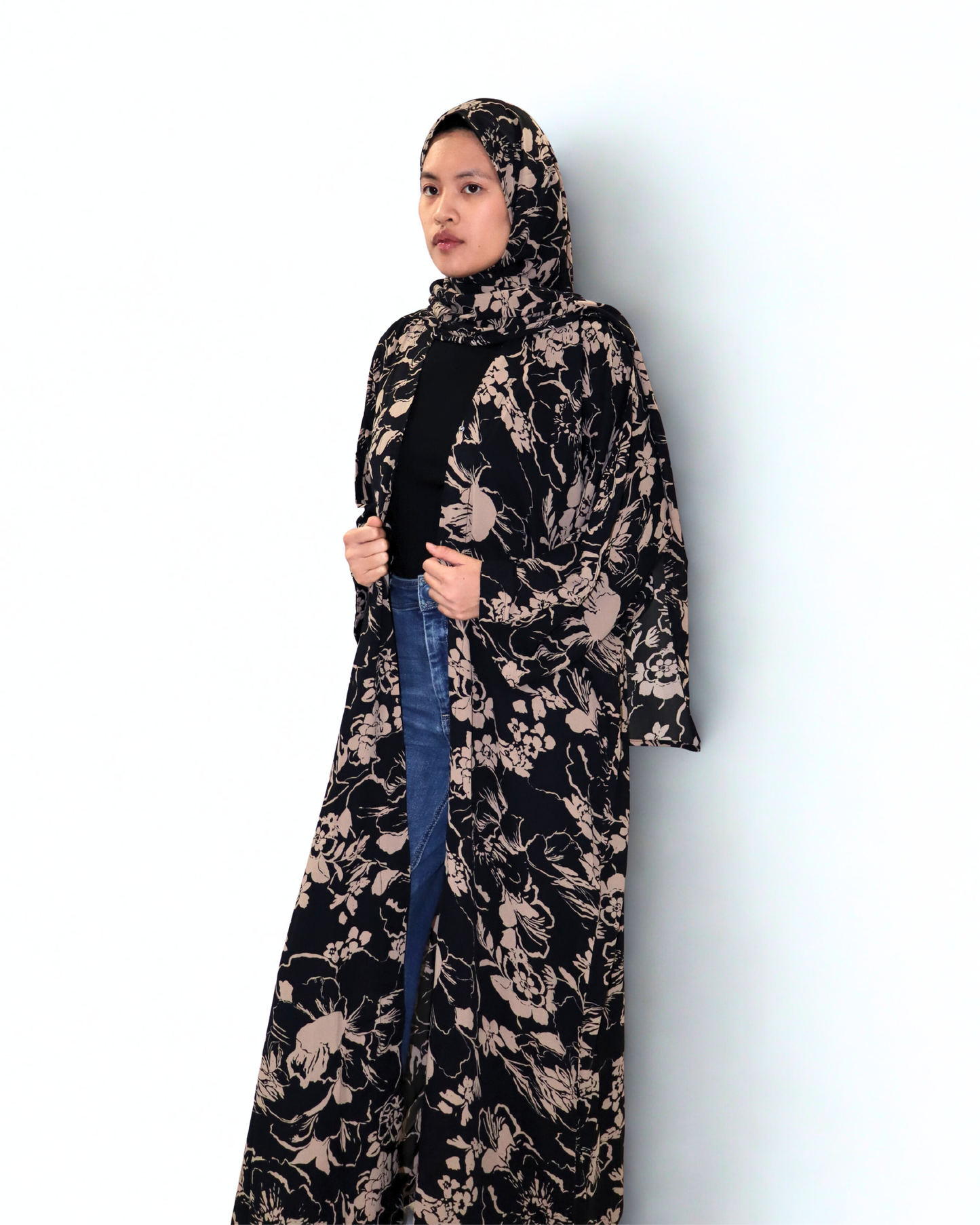 printed abaya & hijab set - noira