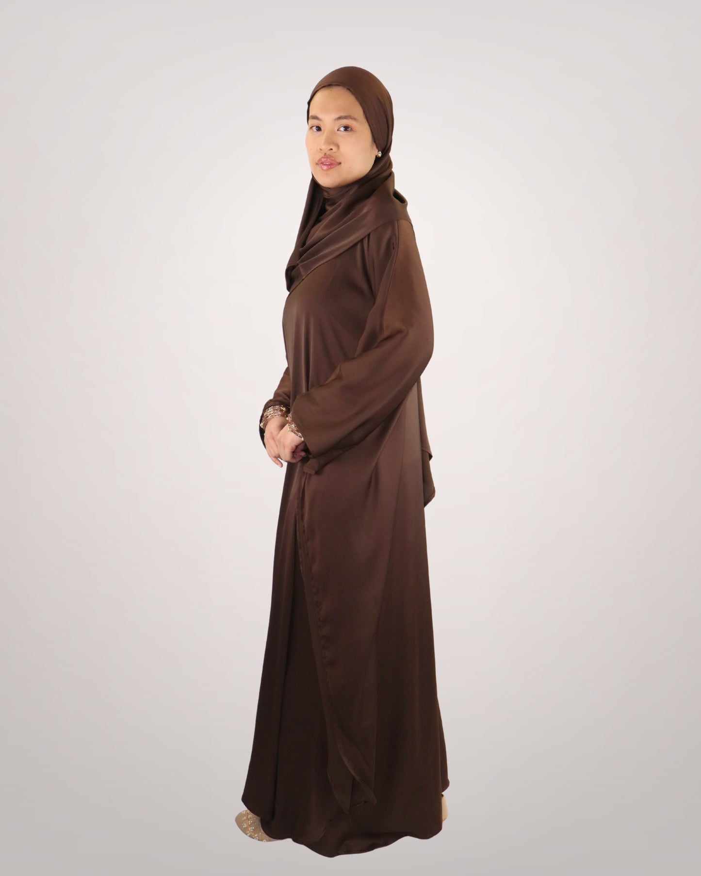 butterfly kaftan abaya - chocolate