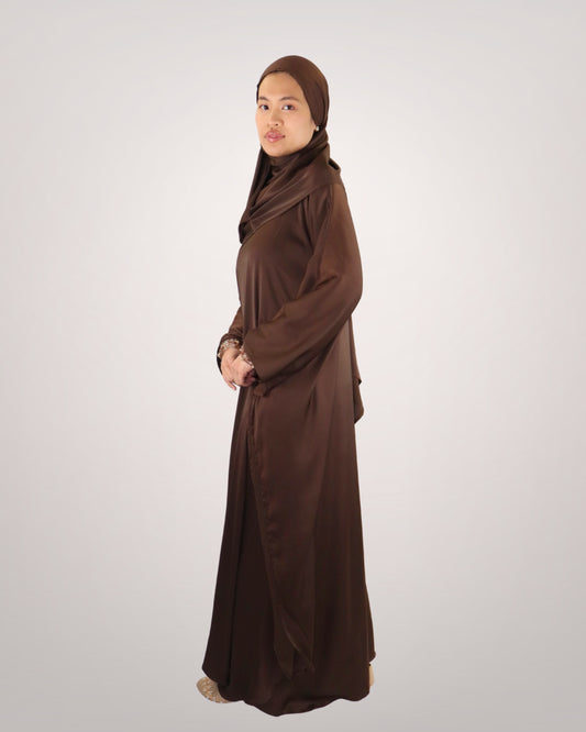 butterfly kaftan abaya - chocolate