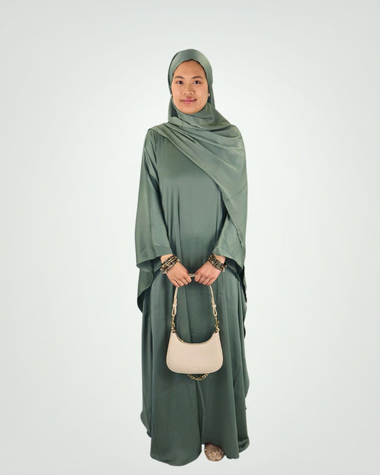butterfly kaftan abaya - sage
