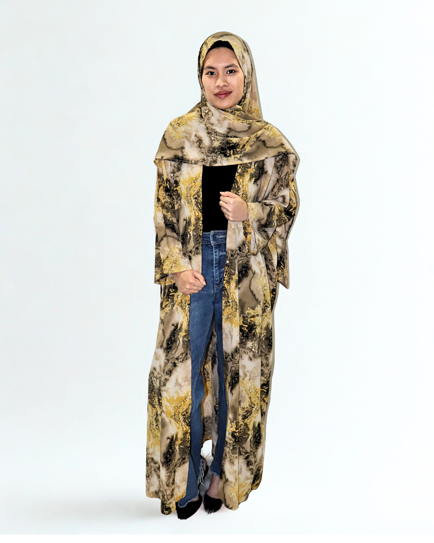 printed abaya & hijab set - 24k