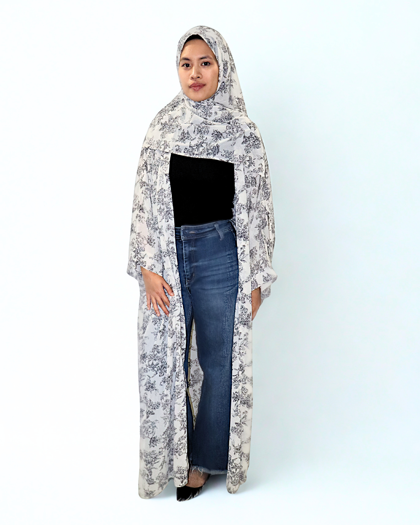 printed abaya & hijab set – mirelle