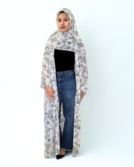 printed abaya & hijab set – mirelle