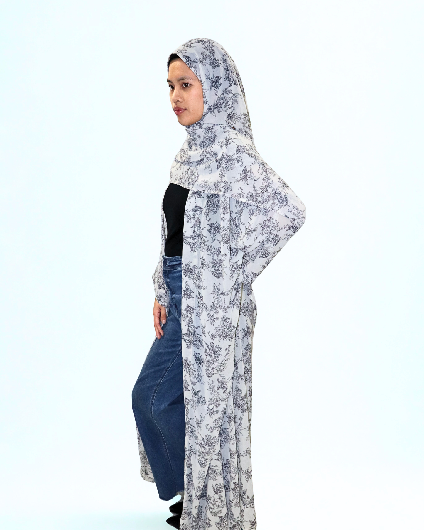 printed abaya & hijab set – mirelle