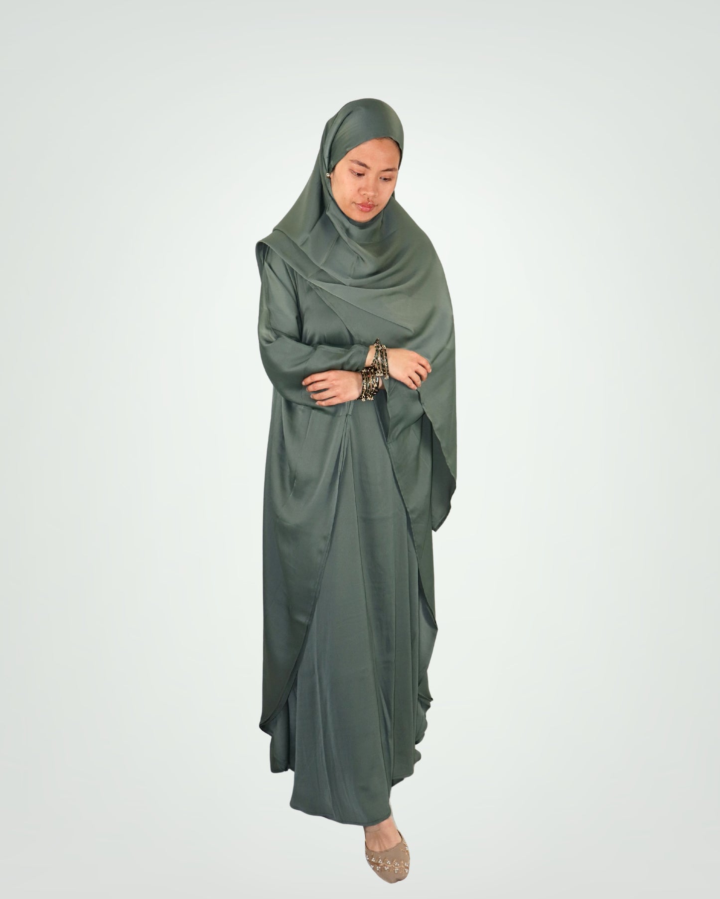 butterfly kaftan abaya - sage