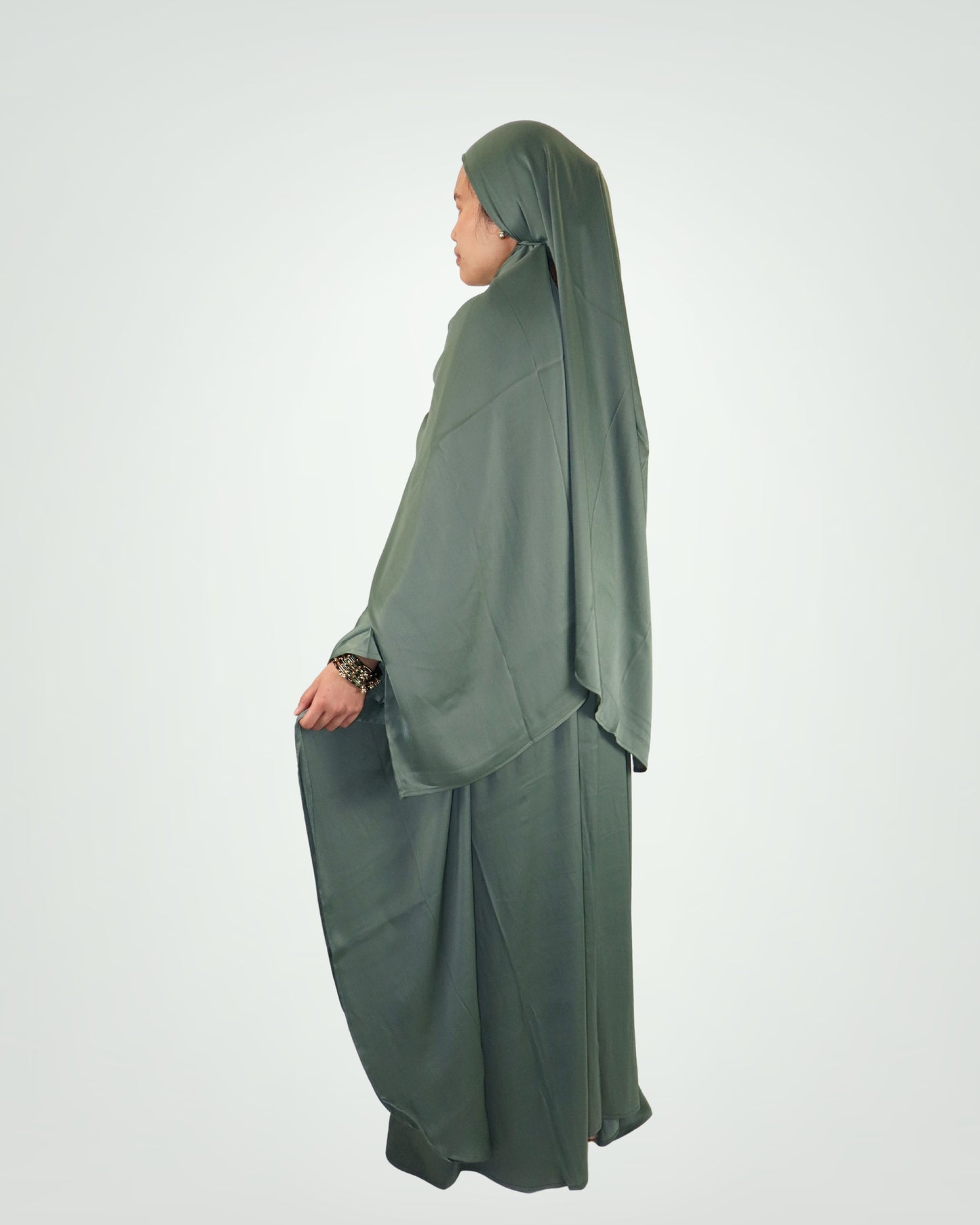 butterfly kaftan abaya - sage