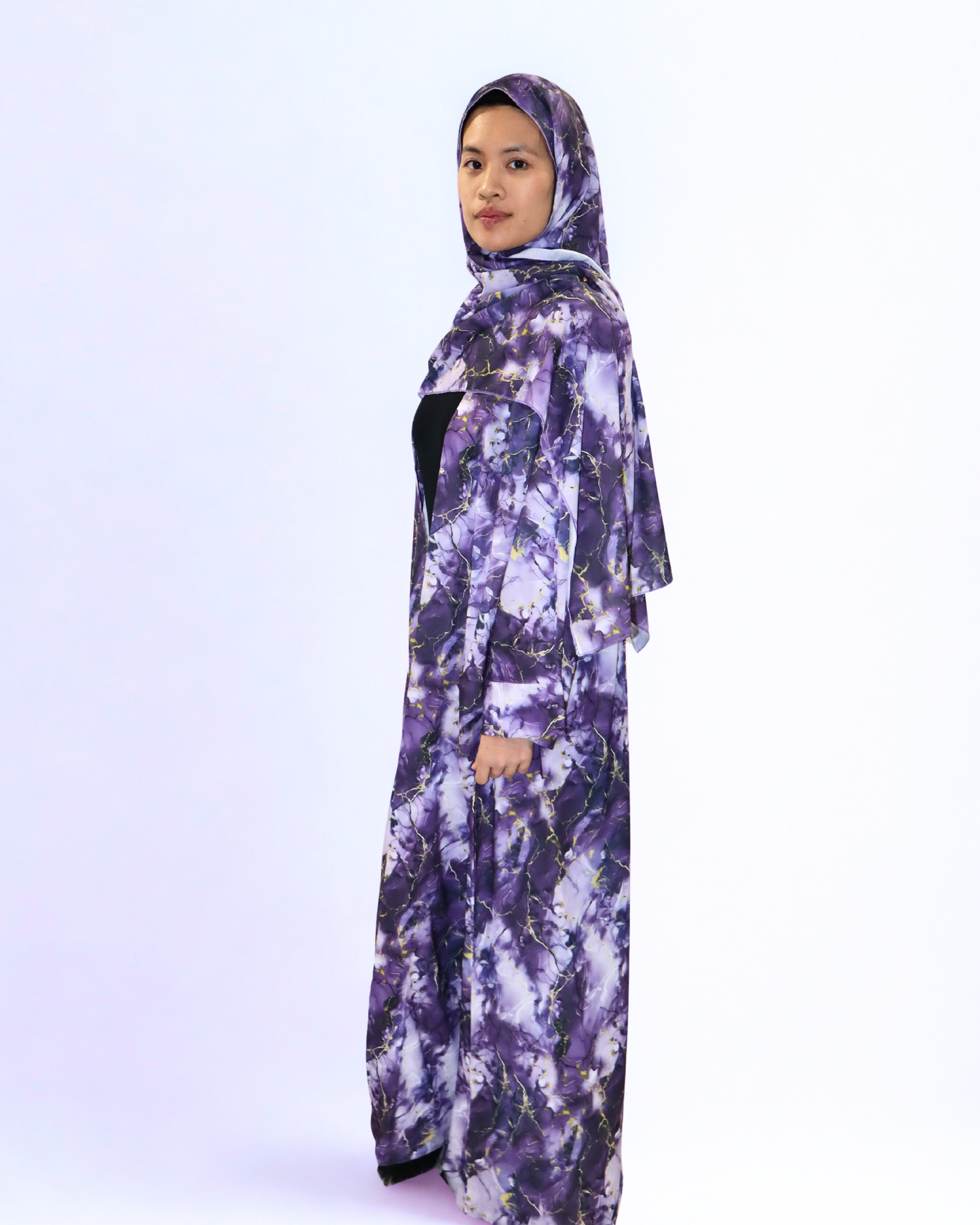 printed abaya & hijab set - viola
