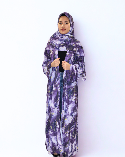 printed abaya & hijab set - viola