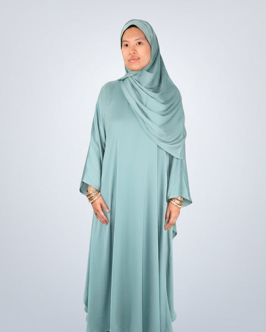 butterfly kaftan abaya - aqua