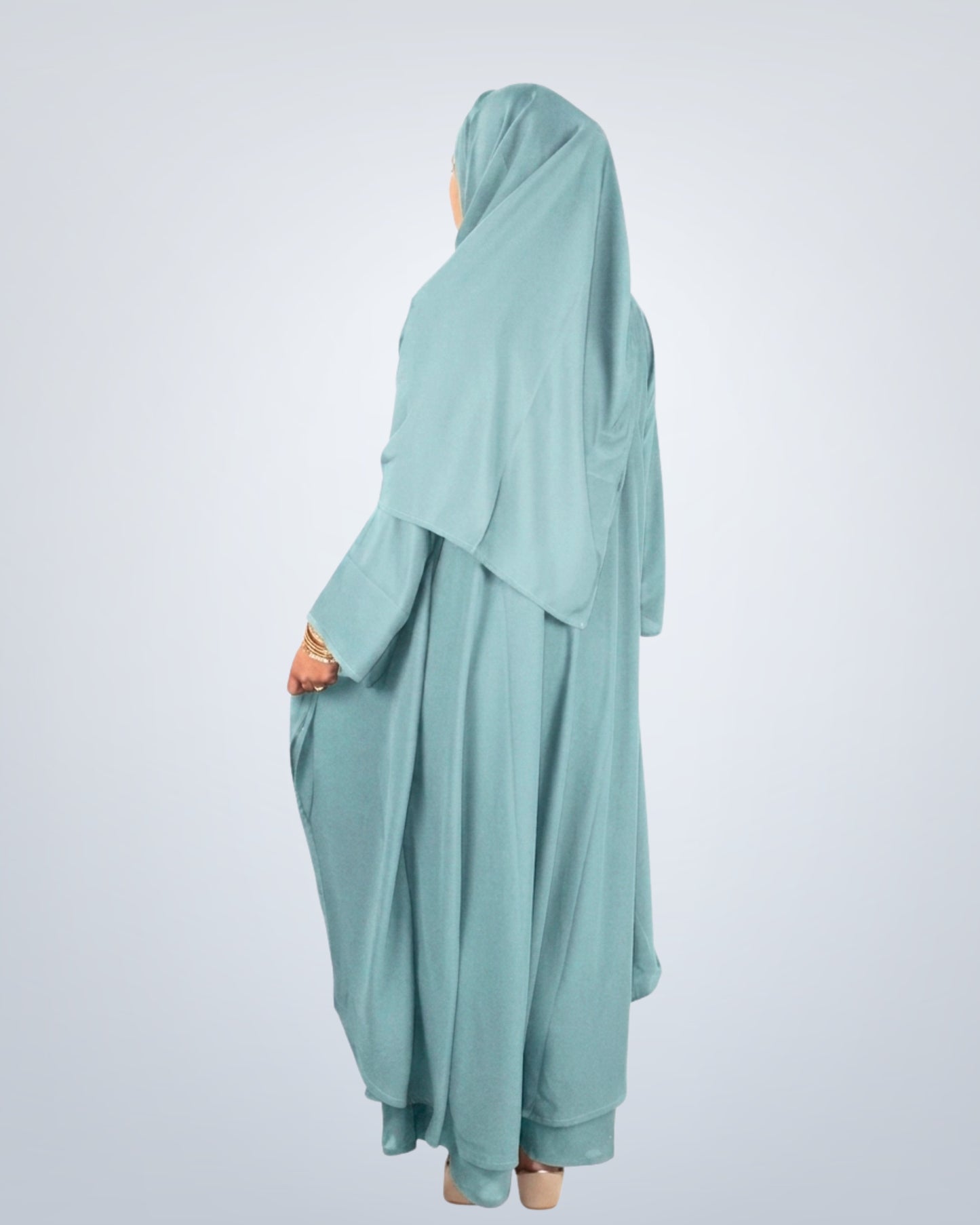 butterfly kaftan abaya - aqua