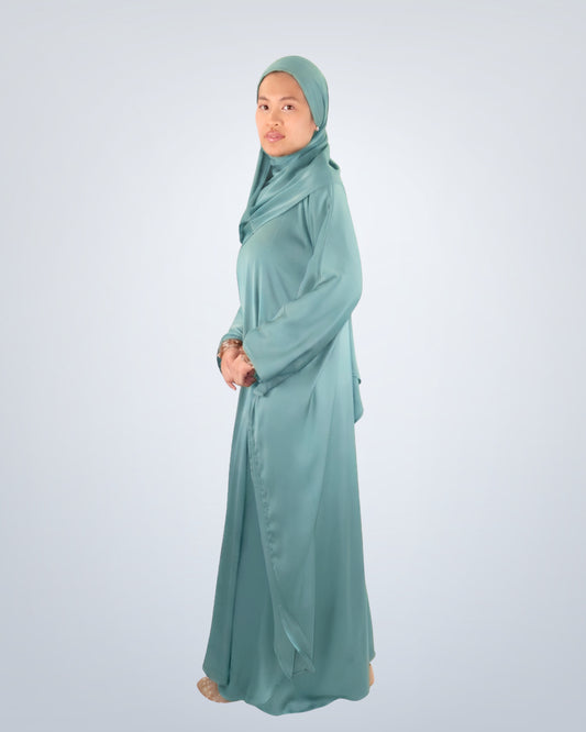 butterfly kaftan abaya - aqua