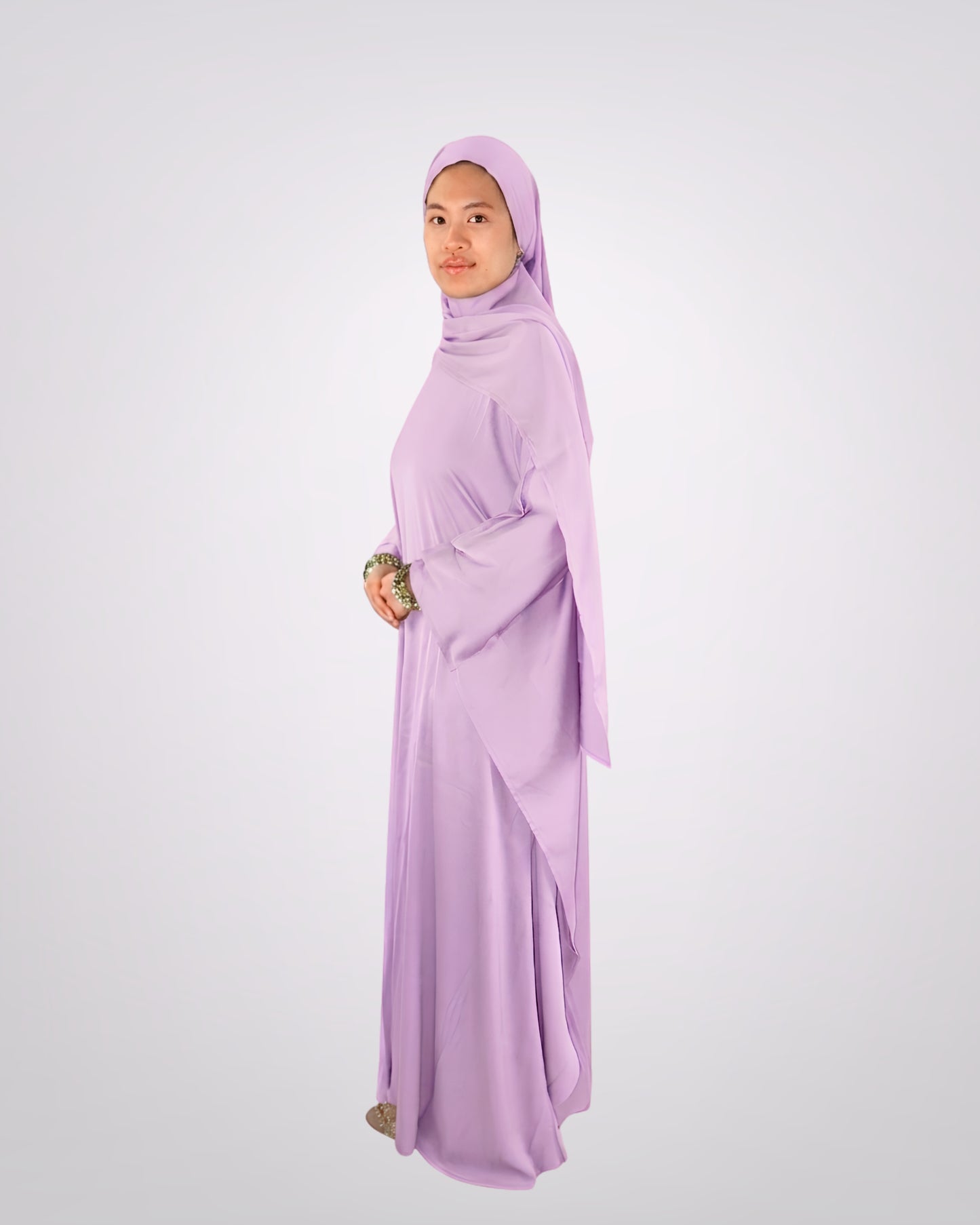 butterfly kaftan abaya - lavender