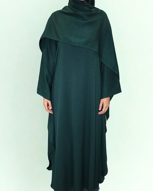 butterfly kaftan & hijab set - forest green