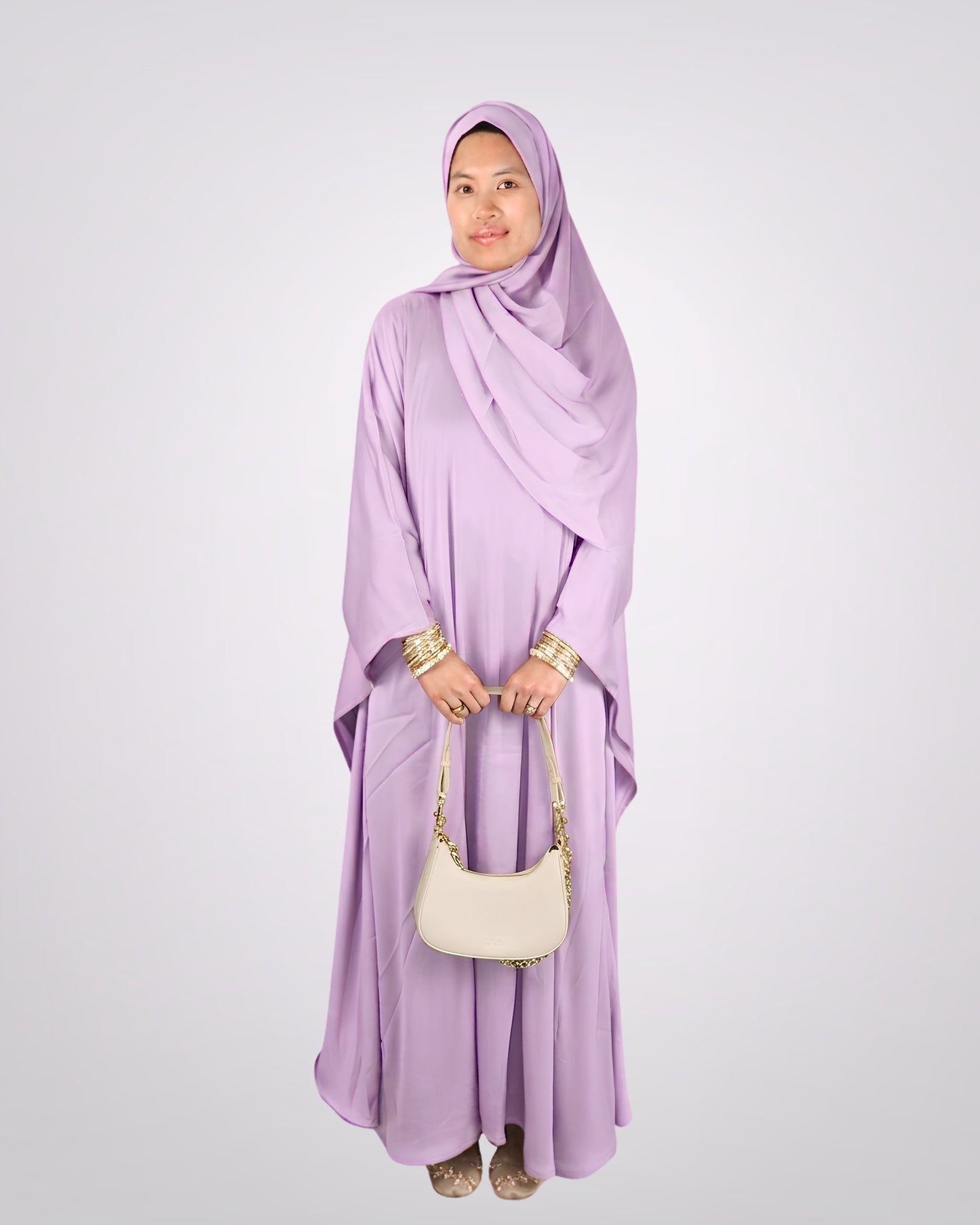 butterfly kaftan abaya - lavender
