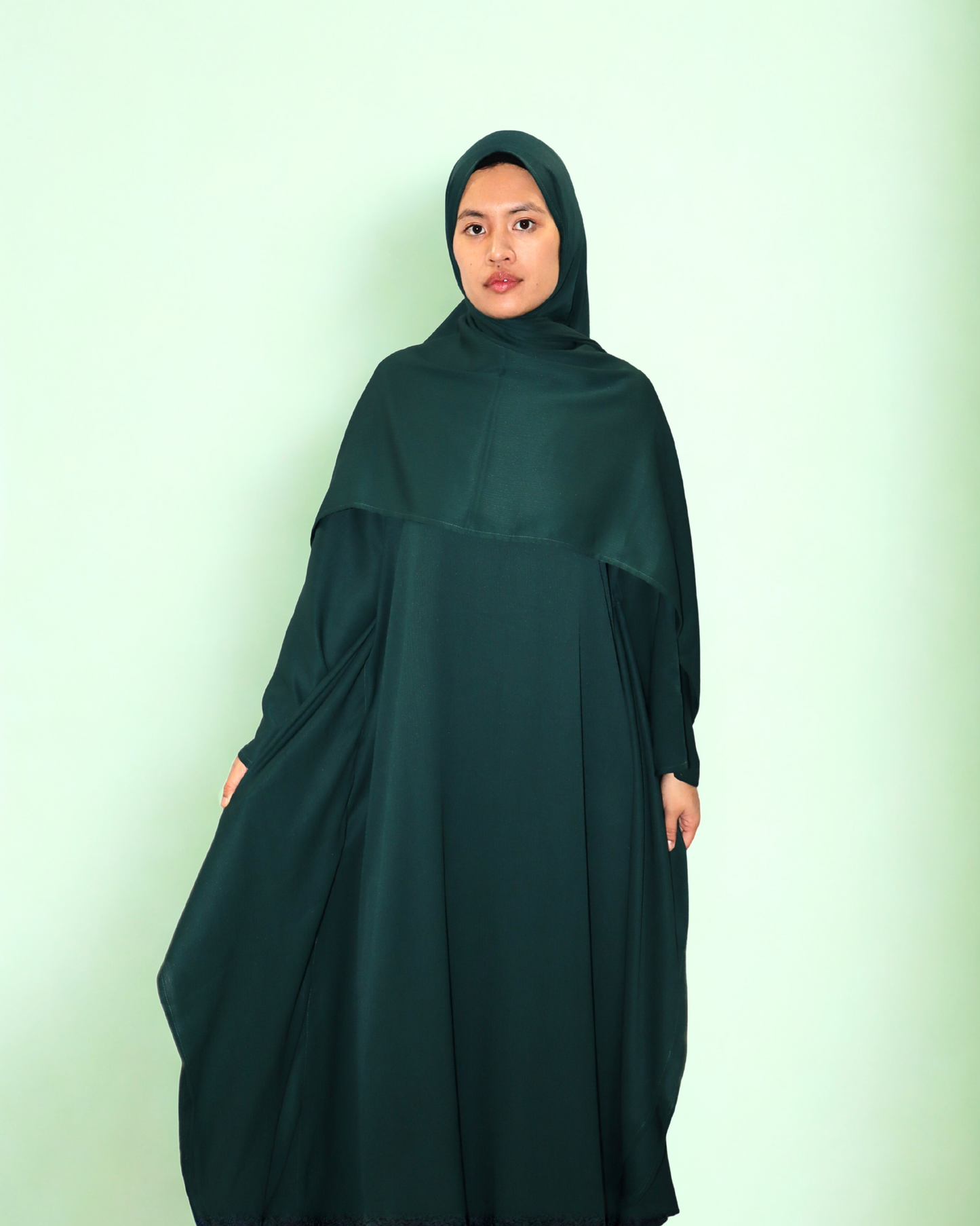 butterfly kaftan & hijab set - forest green
