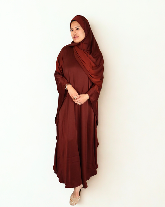 butterfly kaftan & hijab set - crimson