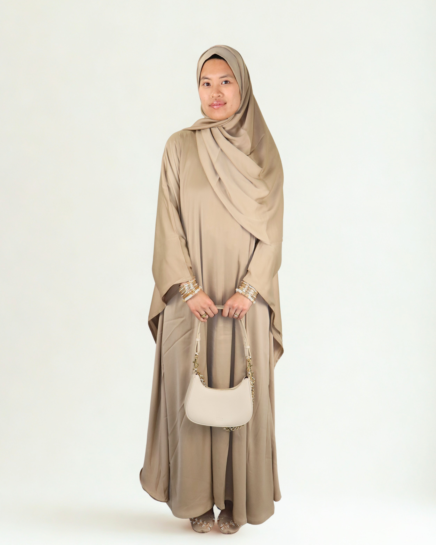 butterfly kaftan & hijab set - champagne
