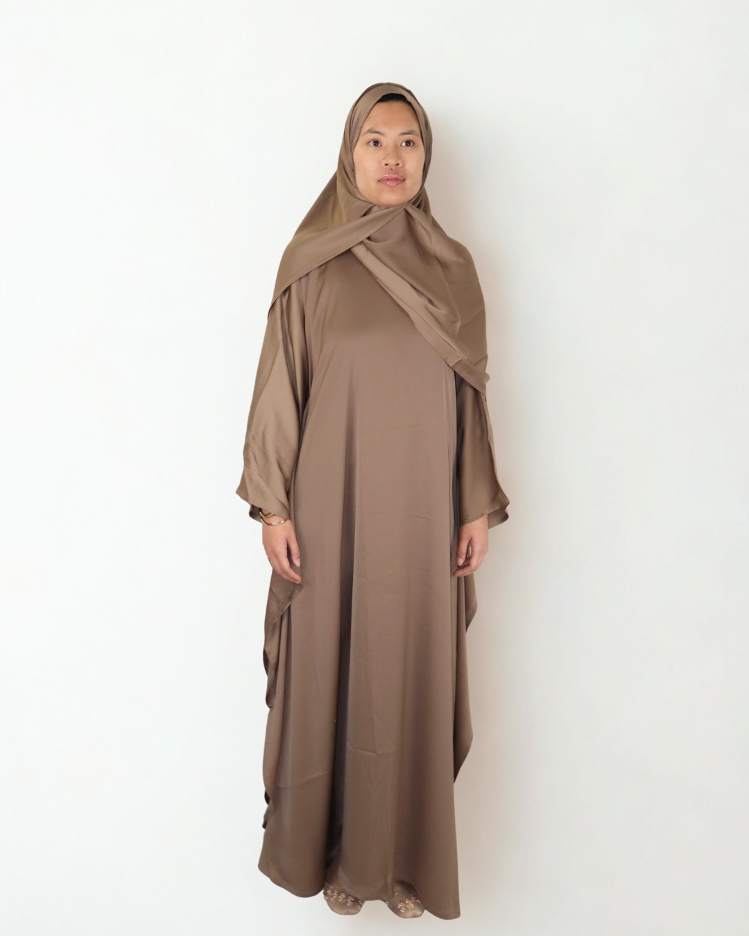 butterfly kaftan & hijab set - taupe