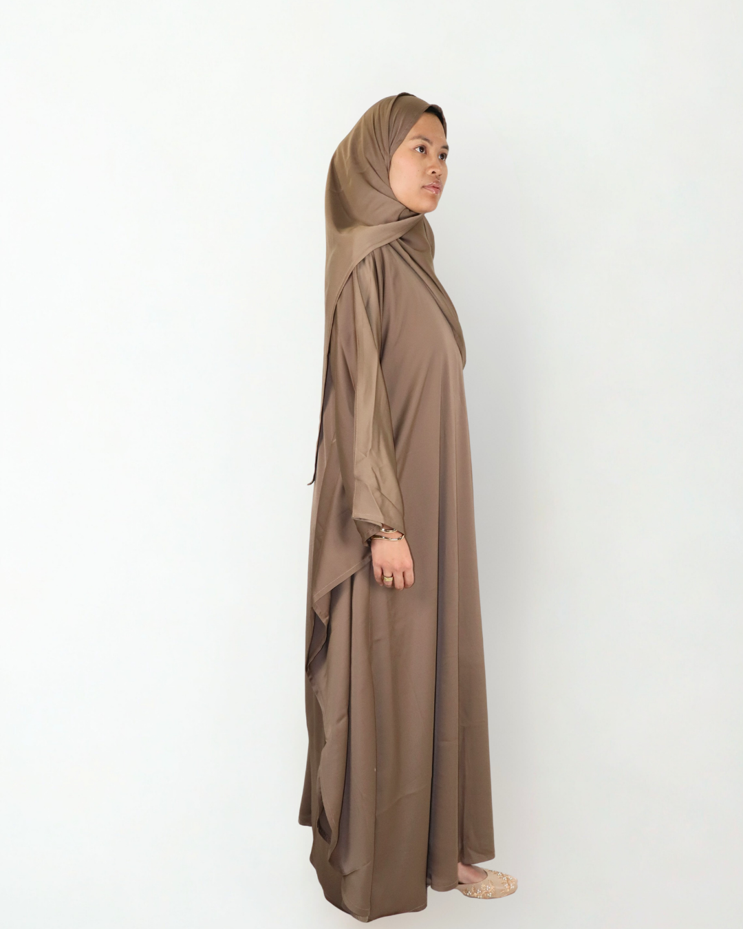 butterfly kaftan & hijab set - taupe