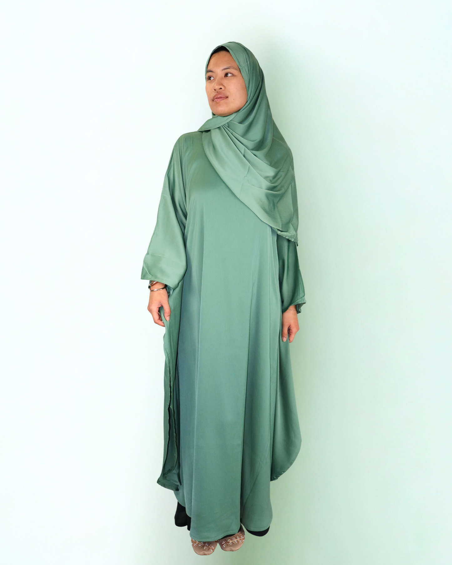 butterfly kaftan & hijab set - mint