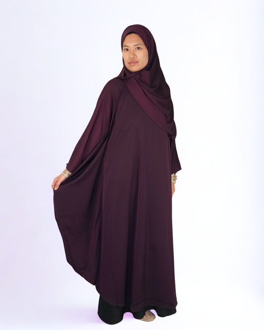 butterfly kaftan & hijab set - plum