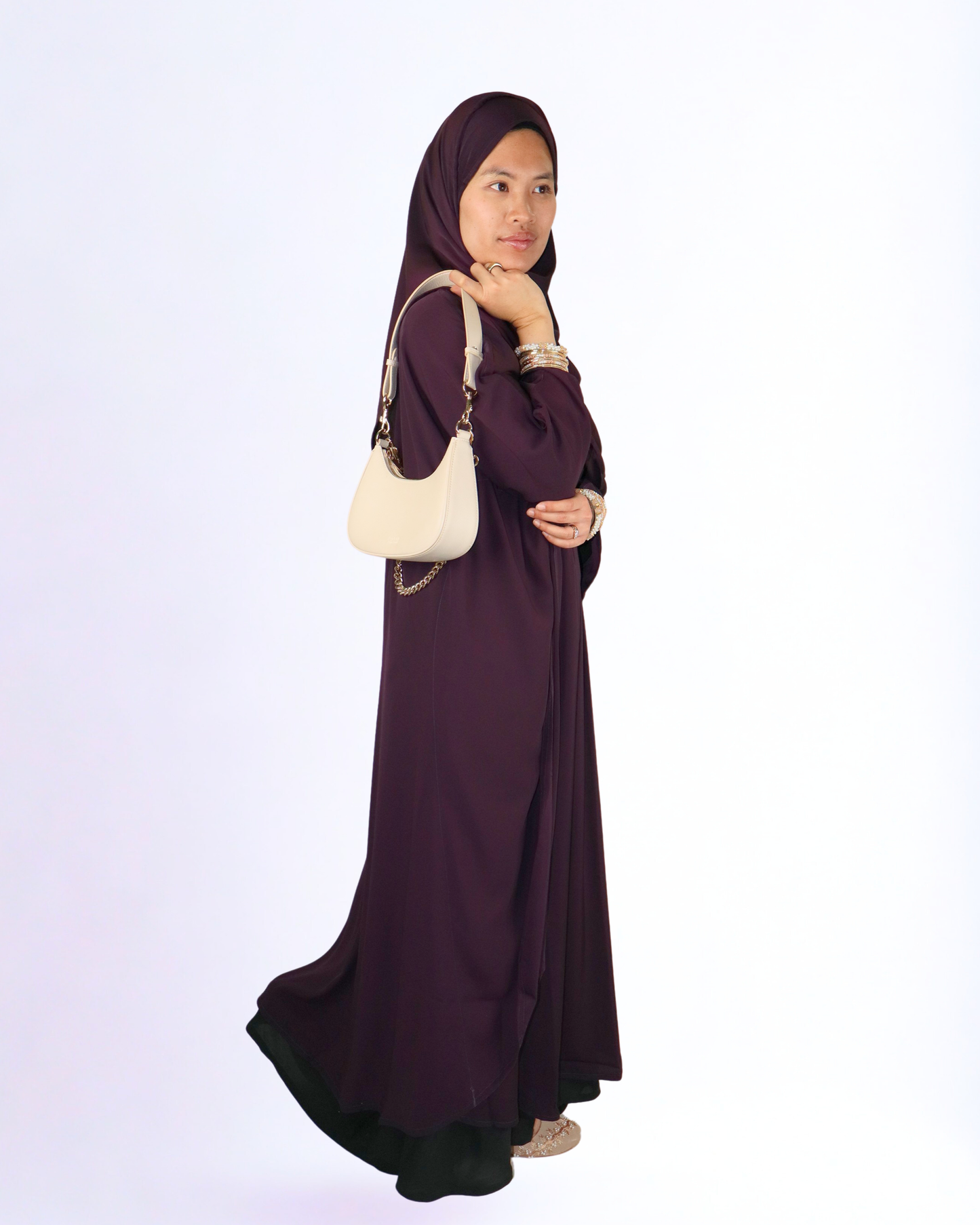 butterfly kaftan & hijab set - plum