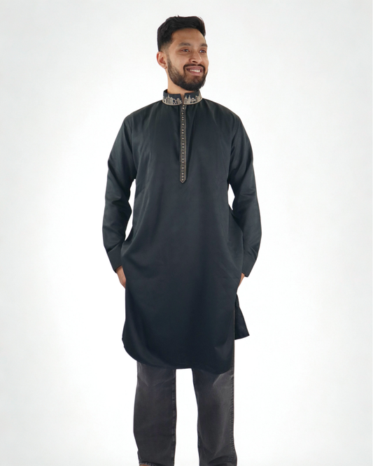 NYC Skyline Panjabi/Kurta, Midnight Green