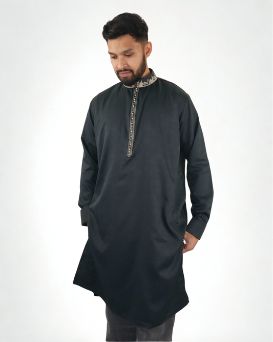 NYC Skyline Panjabi/Kurta, Midnight Green