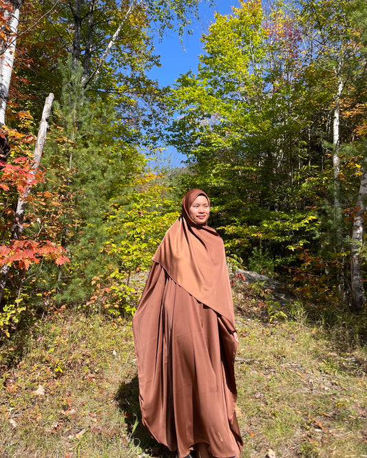 butterfly kaftan & hijab set - pecan