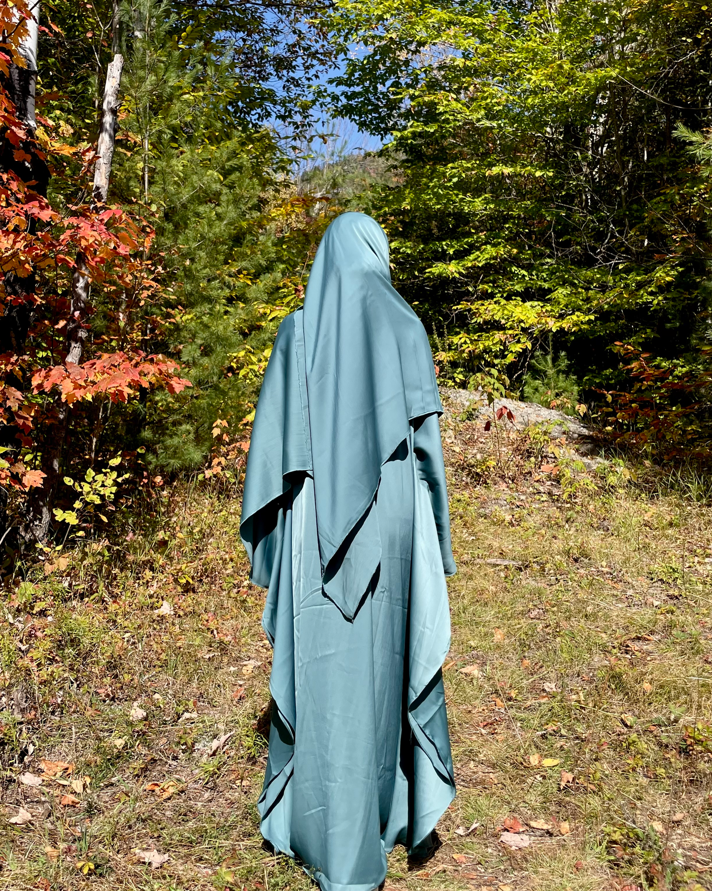 butterfly kaftan & hijab set - cyan