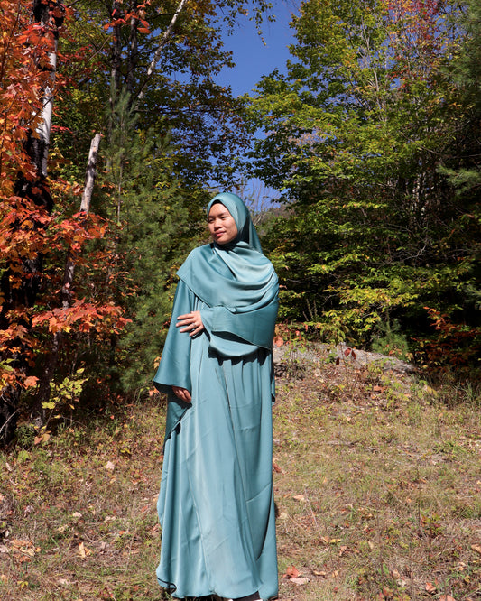 butterfly kaftan & hijab set - cyan