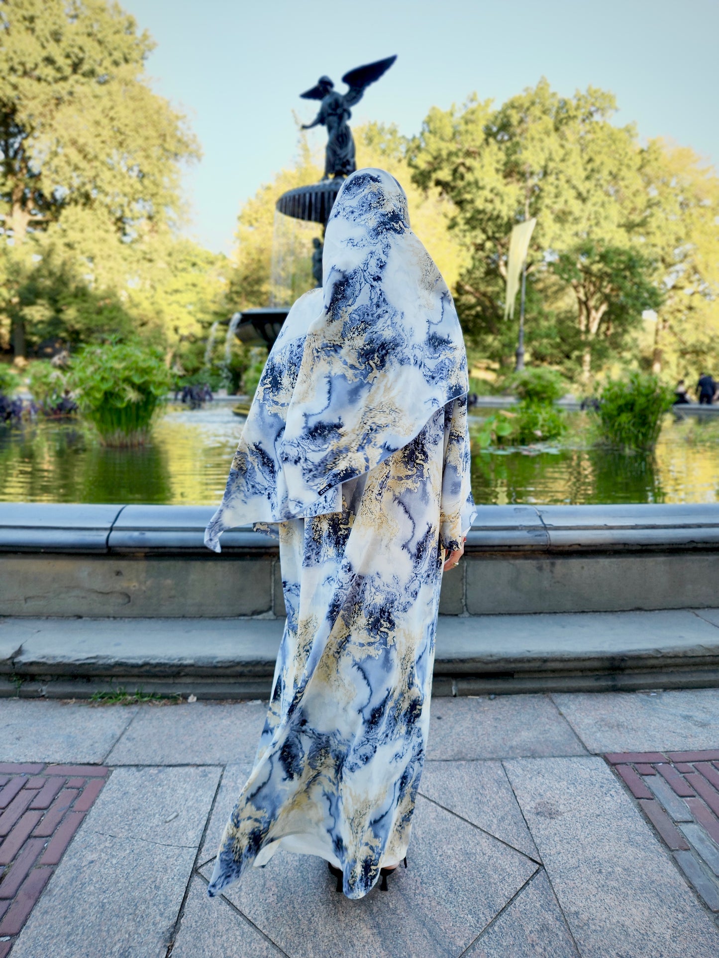 printed abaya & hijab set - azura