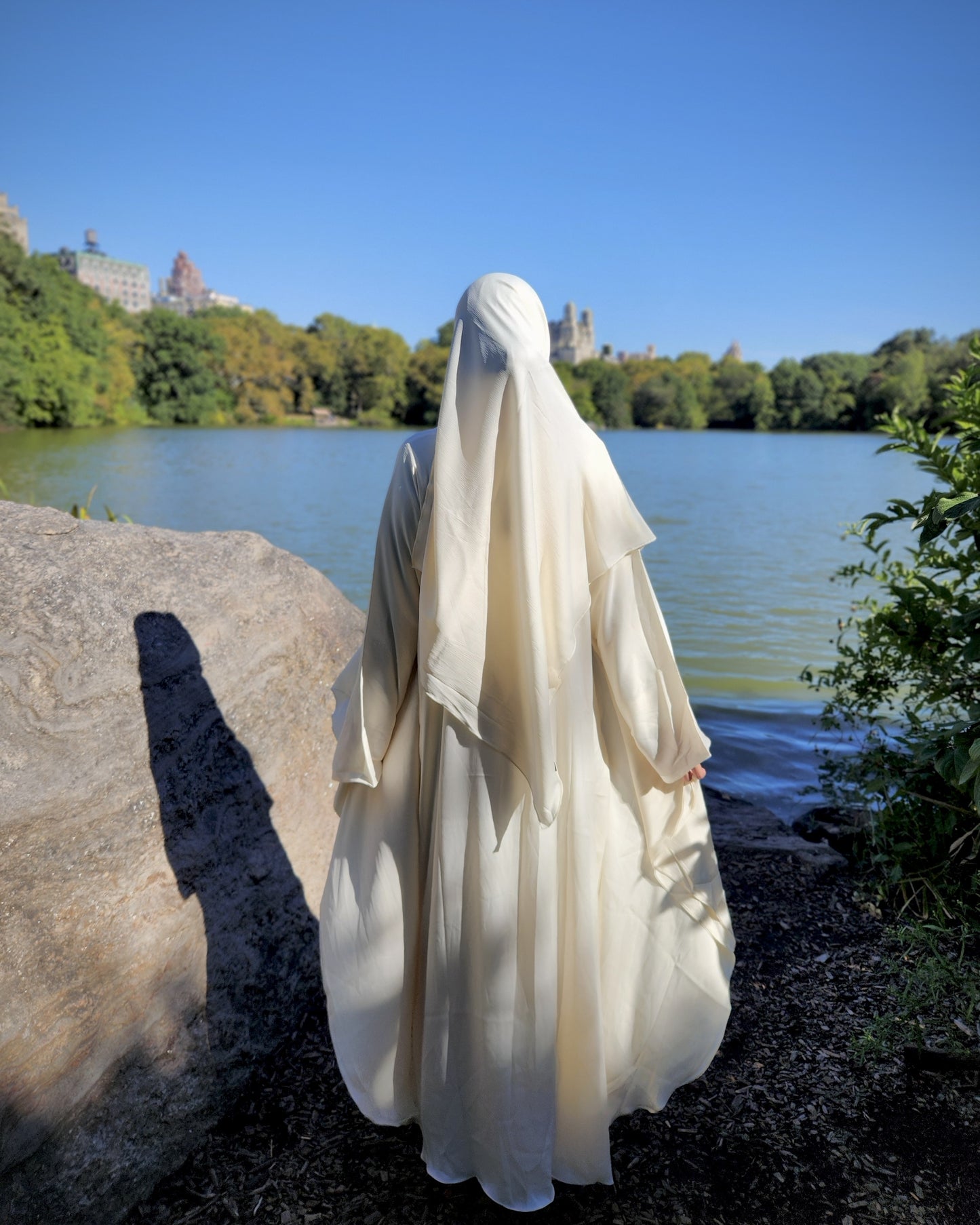 butterfly kaftan & hijab set - off-white