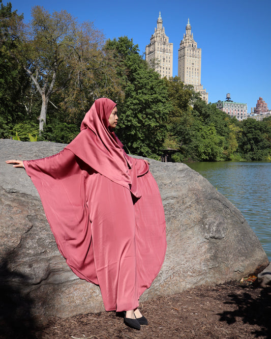 butterfly kaftan & hijab set - berry