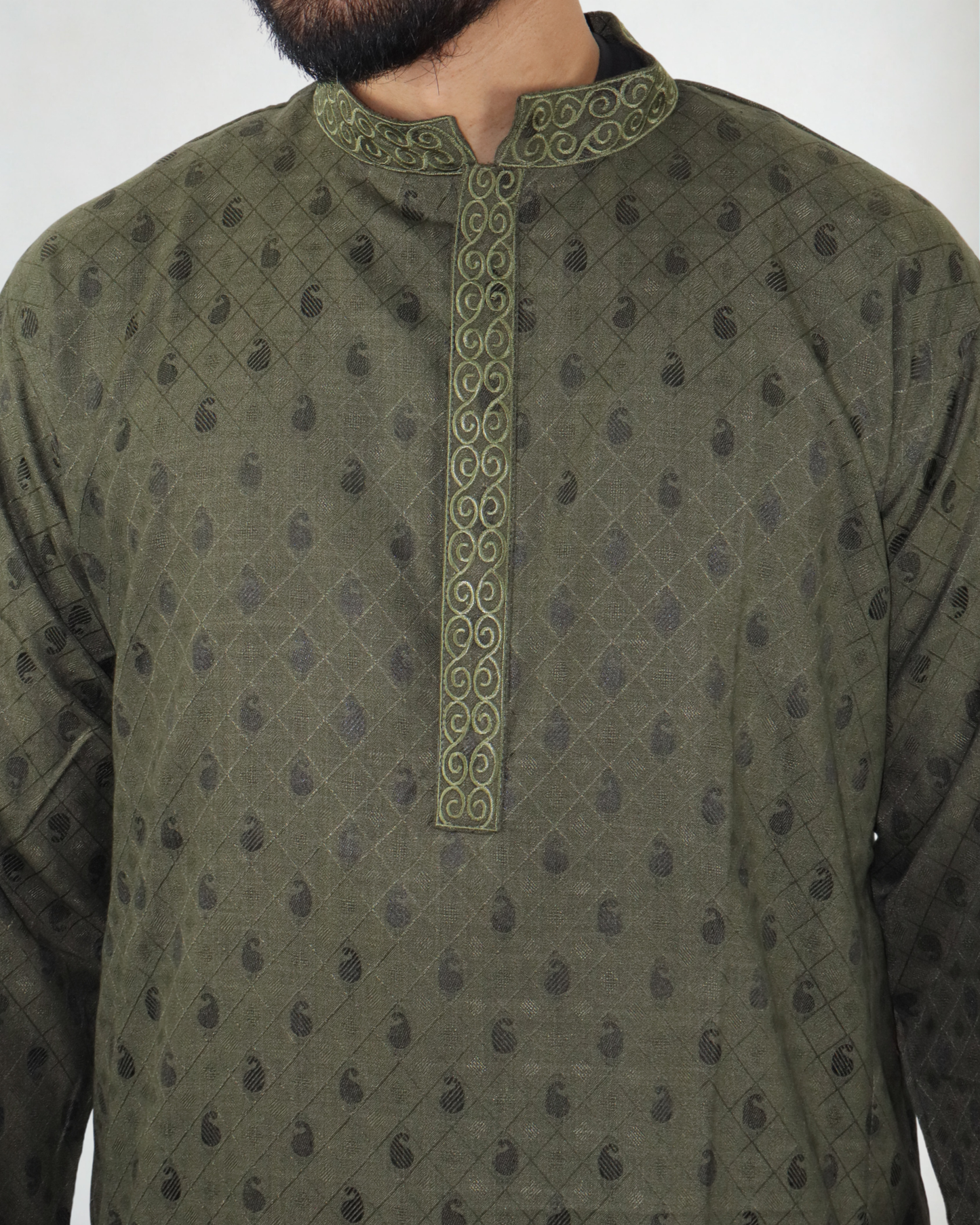 Panjabi/Kurta - Heritage Olive